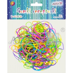 Gumki recepturki neonowe mix kolorów i rozmiarów / op. 100g / GUM-8243 / gumka recepturka kolor /  Rubber Bands